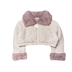 NWT Selkie The Baby Soft Earhart Puffer Pink 2XL | Faux Fur Collar Jacket